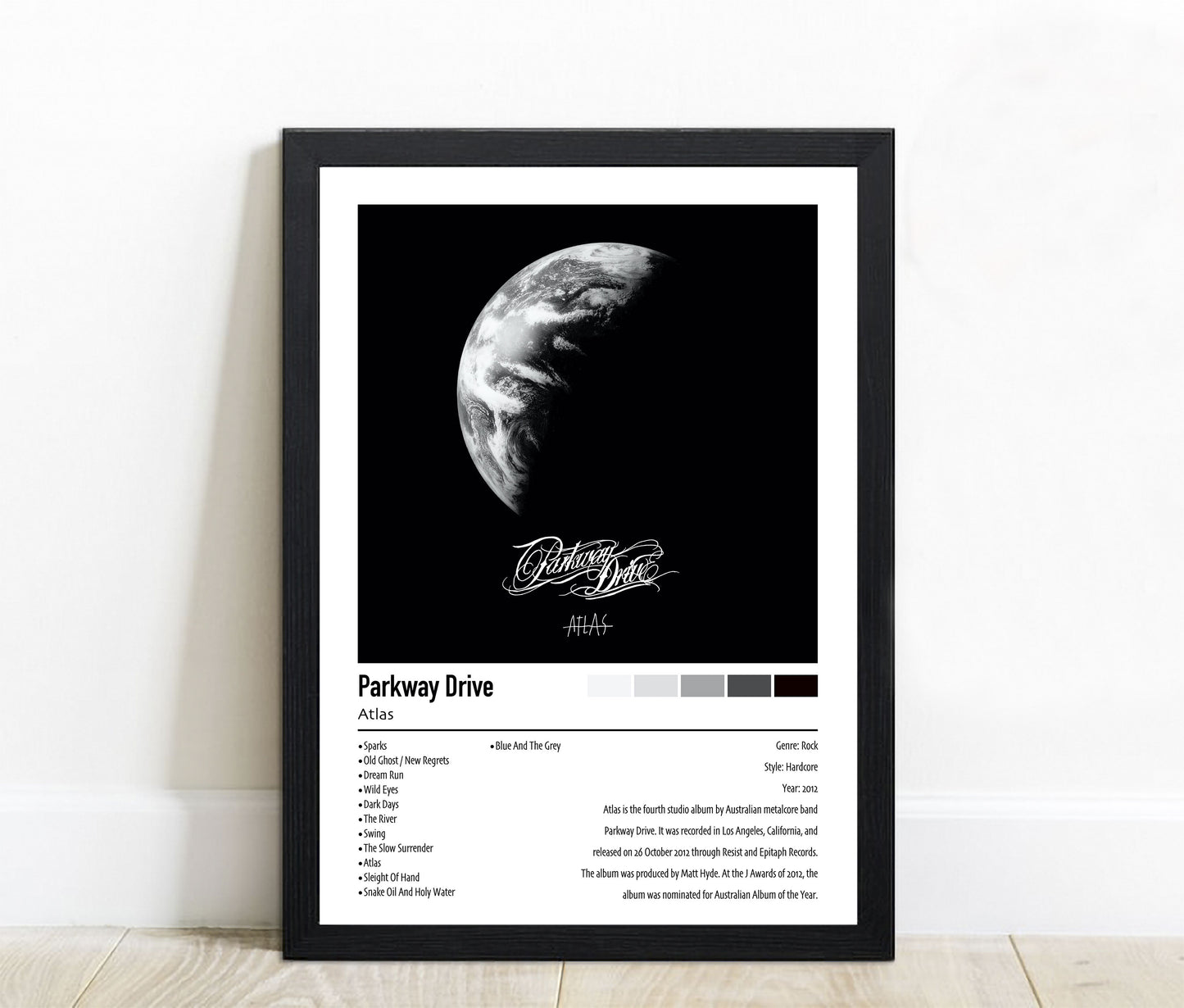 Atlas | Parkway Drive | Custom Album Cover Poster Print