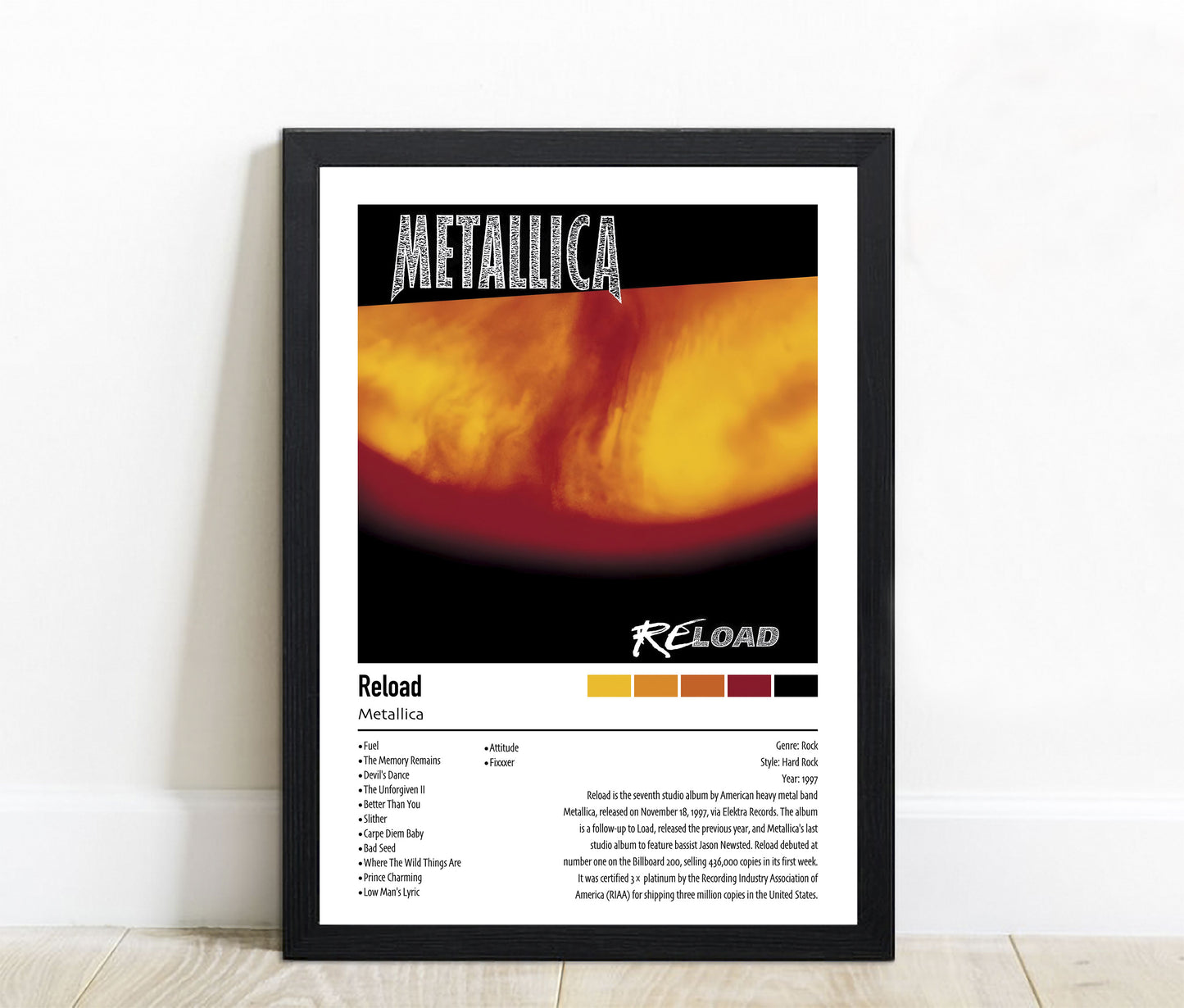 Metallica | Reload | Custom Album Cover Poster Print