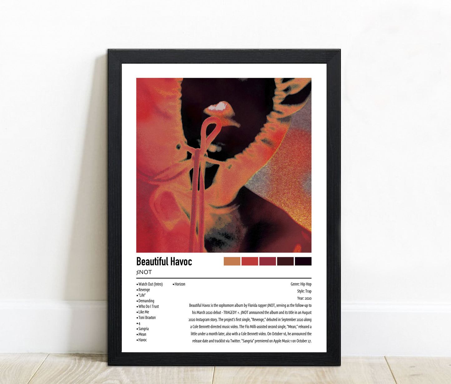 $not | Beautiful Havoc | Custom Album Cover Poster Print