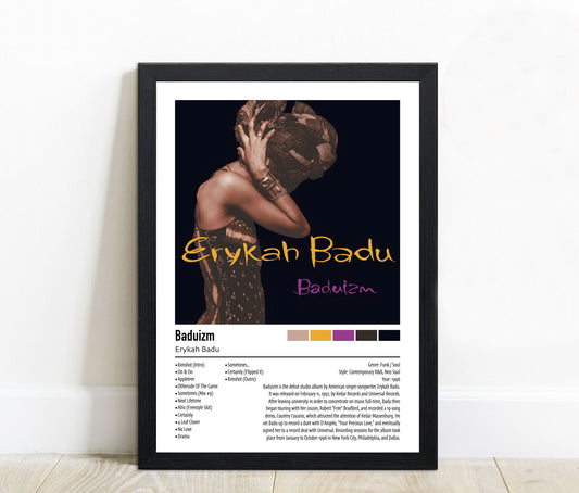 Erykah Badu | Baduizm | Custom Album Cover Poster Print