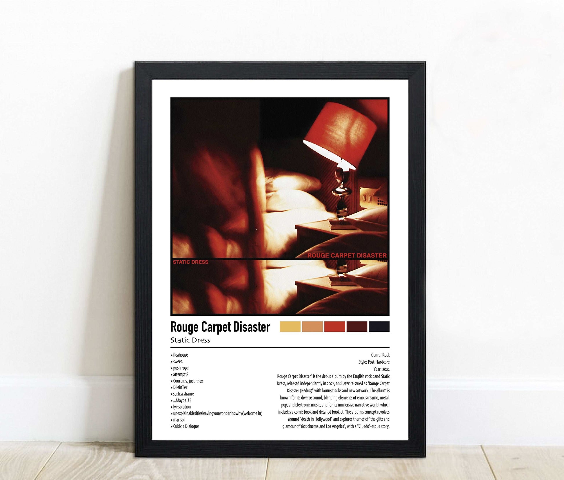 Static Dress | Rouge Carpet Disaster | Custom Album Cover Poster Print