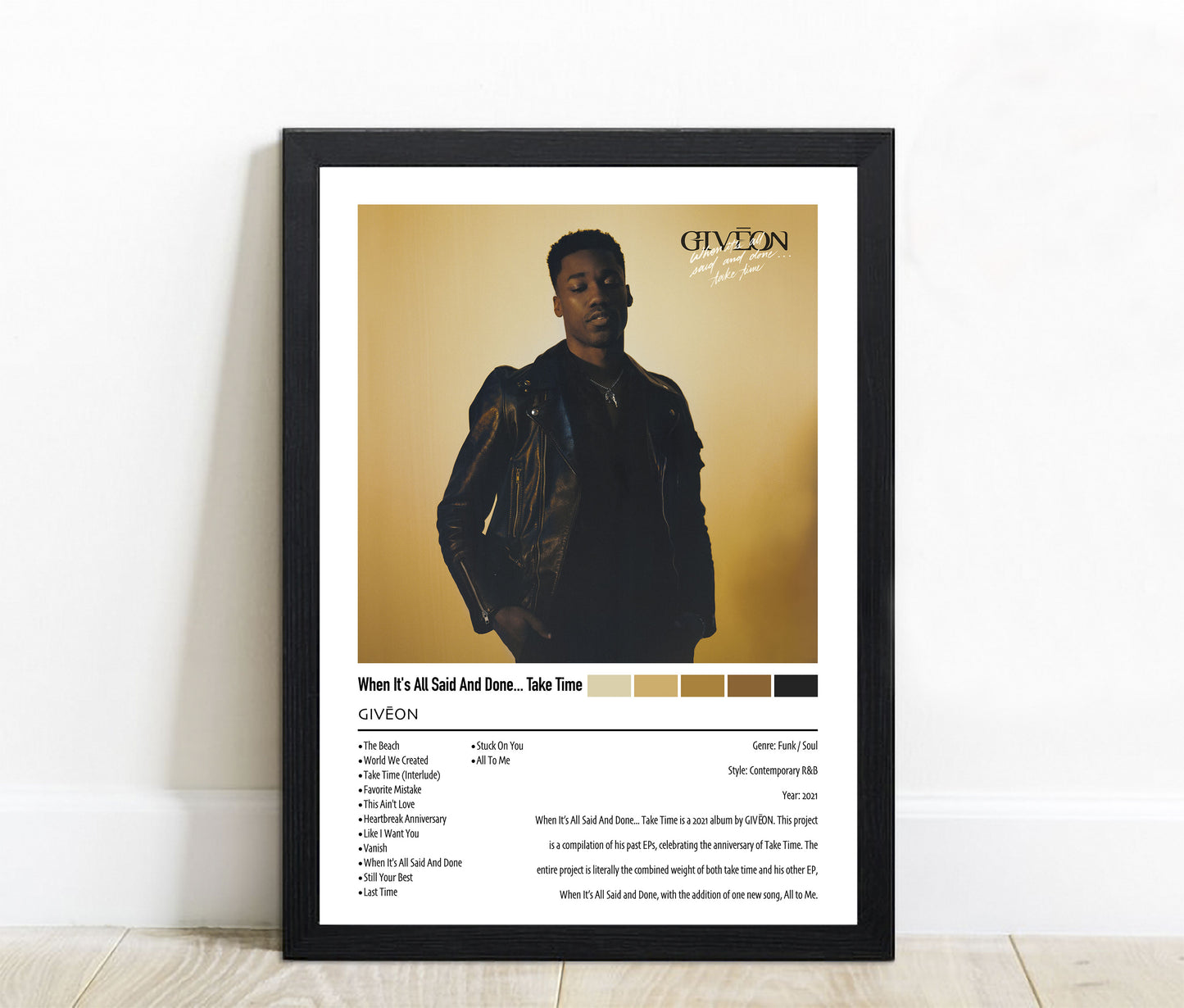 GIVEON | When It's All Said And Done.. Take Time | Custom Album Cover Poster Print