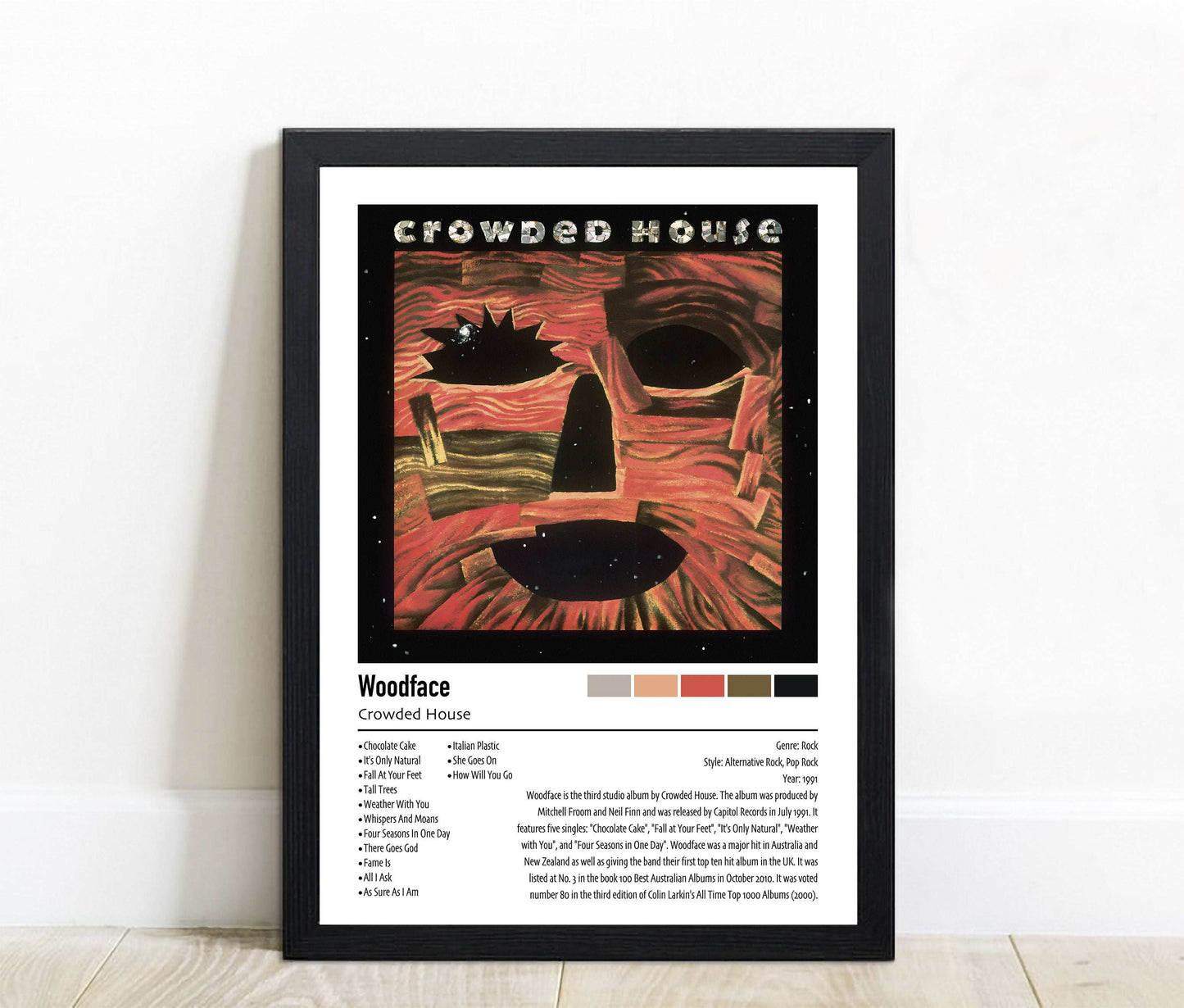 Crowded House | Woodface | Custom Album Cover Poster Print