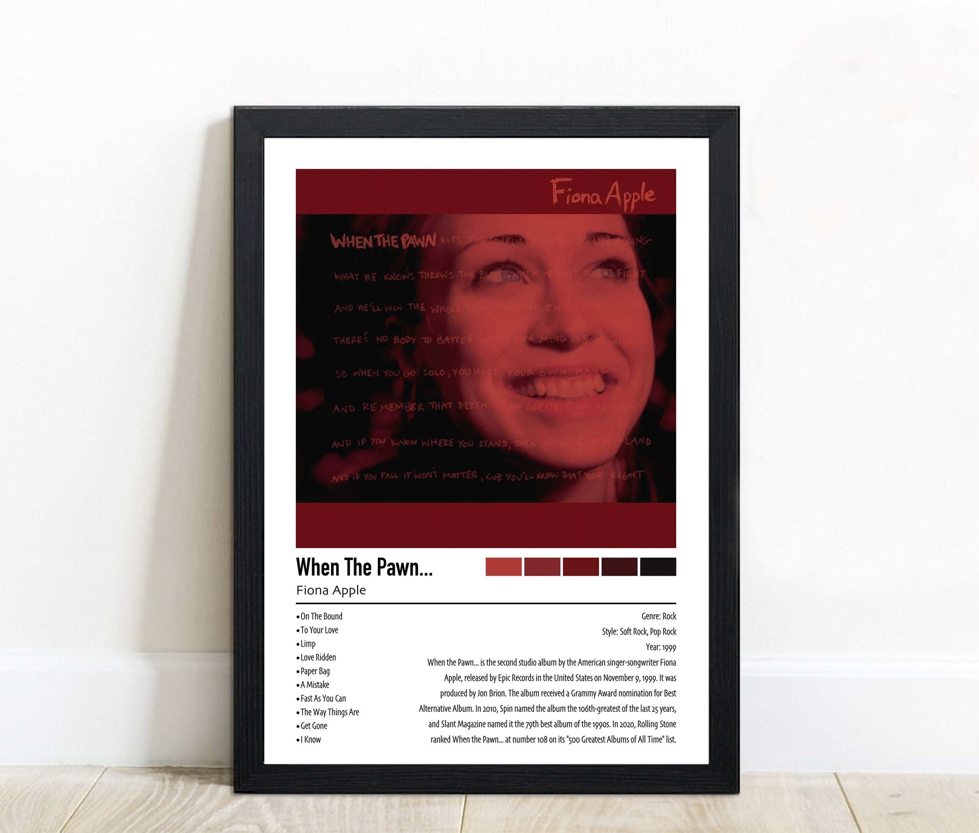 Fiona Apple | When The Pawn | Custom Album Cover Poster Print