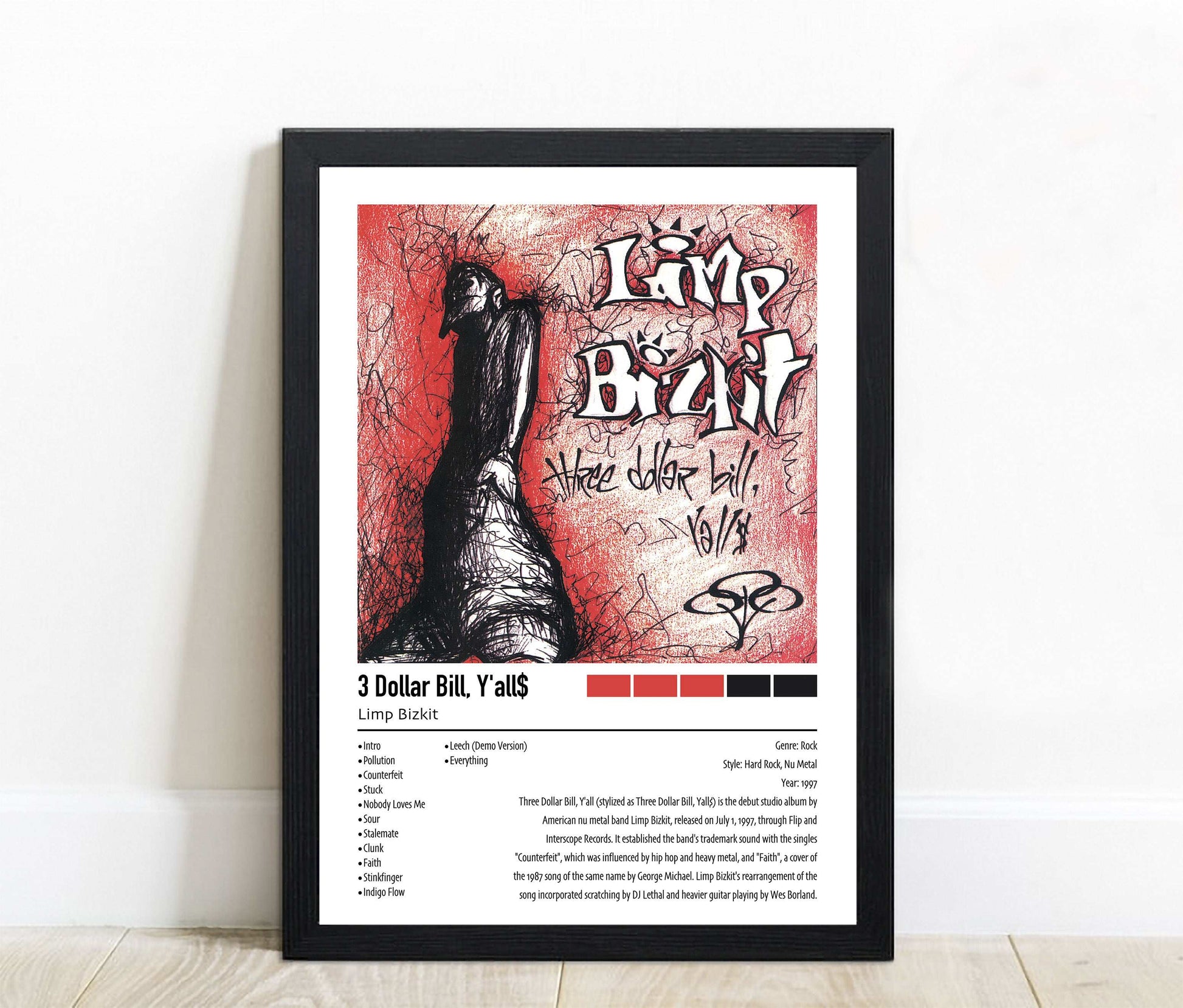 Limp Bizkit | 3 Dollar Bill, Y'all | Custom Album Cover Poster Print