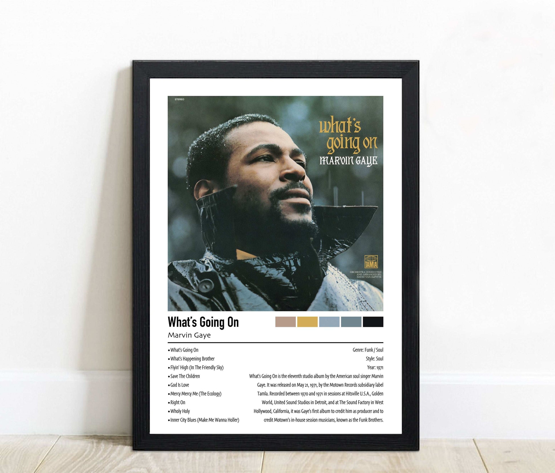 Marvin Gaye | What's Going On | Custom Album Cover Poster Print