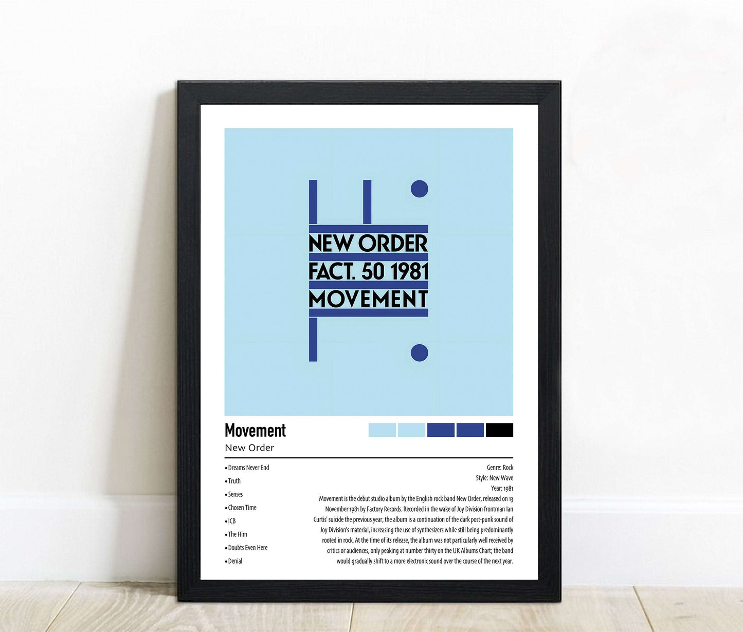 New Order | Movement | Custom Album Cover Poster Print