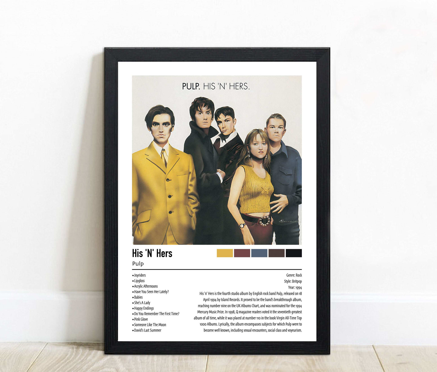 Pulp | His 'N' Hers | Custom Album Cover Poster Print