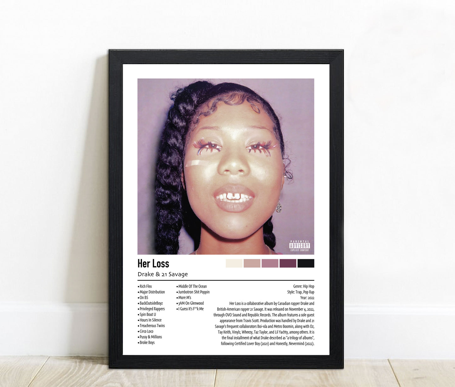 Drake & 21 Savage | Her Loss | Custom Album Cover Poster Print