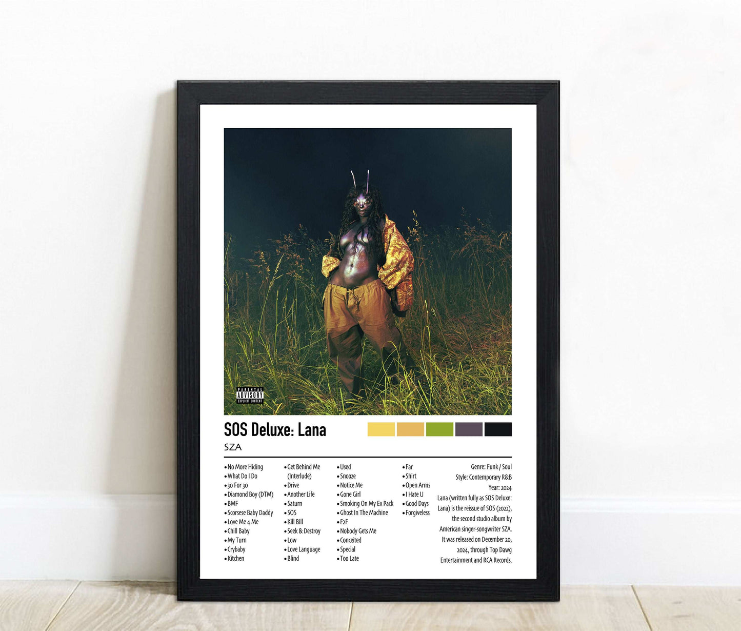 SZA | SOS Deluxe: Lana | Custom Album Cover Poster Print