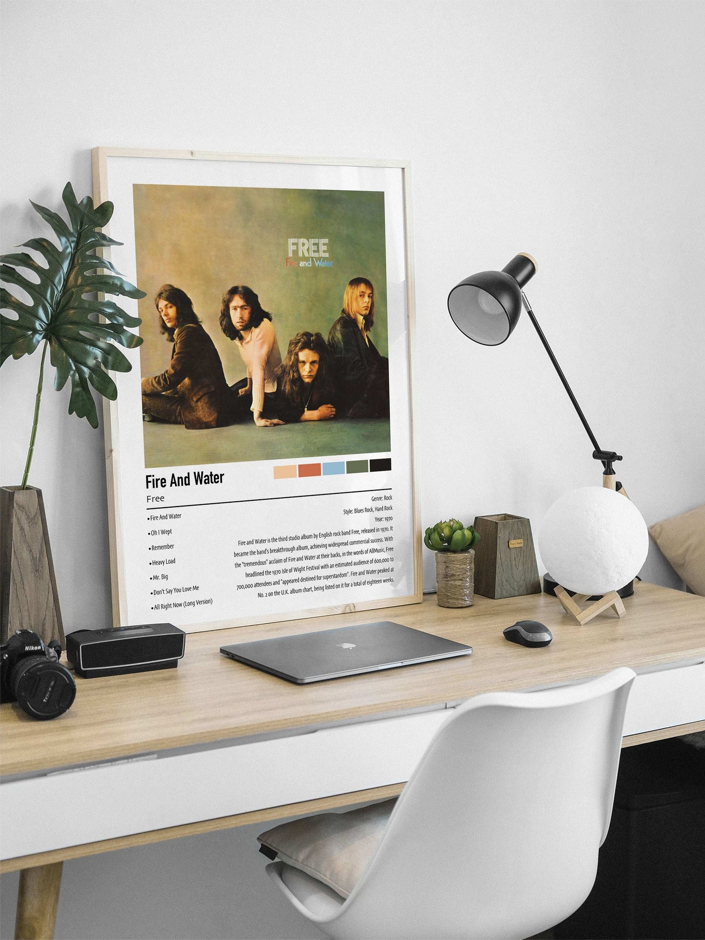 Free | Fire And Water | Custom Album Cover Poster Print