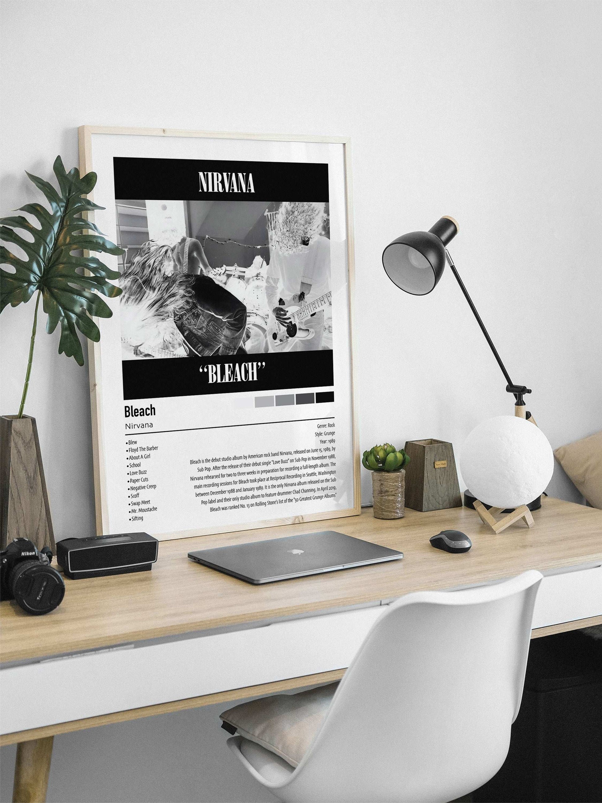 Nirvana | Bleach | Custom Album Cover Poster Print