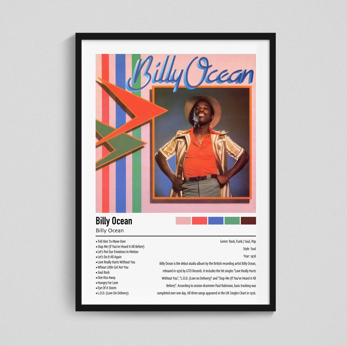 Billy Ocean | Billy Ocean | Custom Album Cover Poster Print