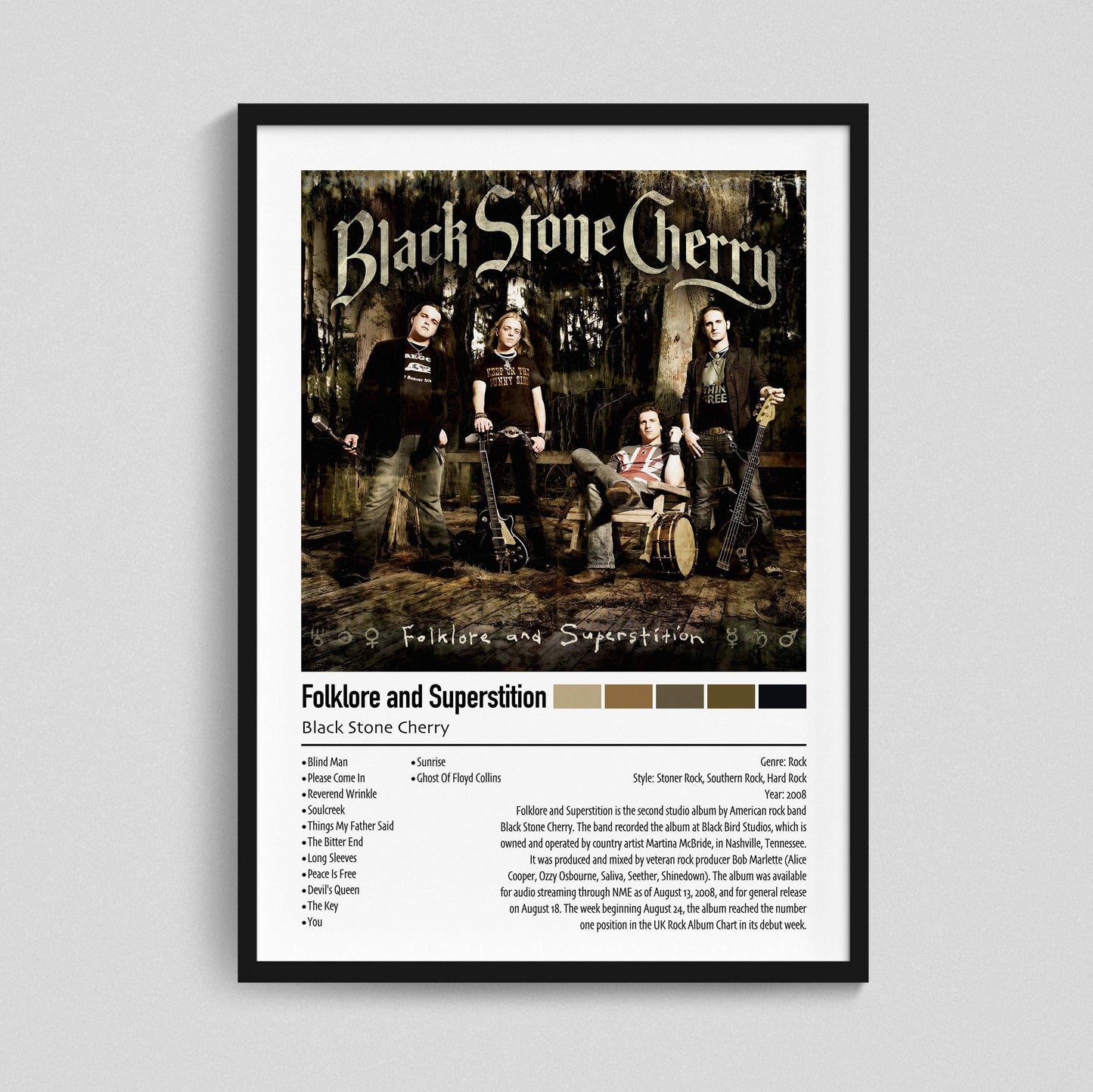 Black Stone Cherry | Folklore and Superstition | Custom Album Cover Poster Print