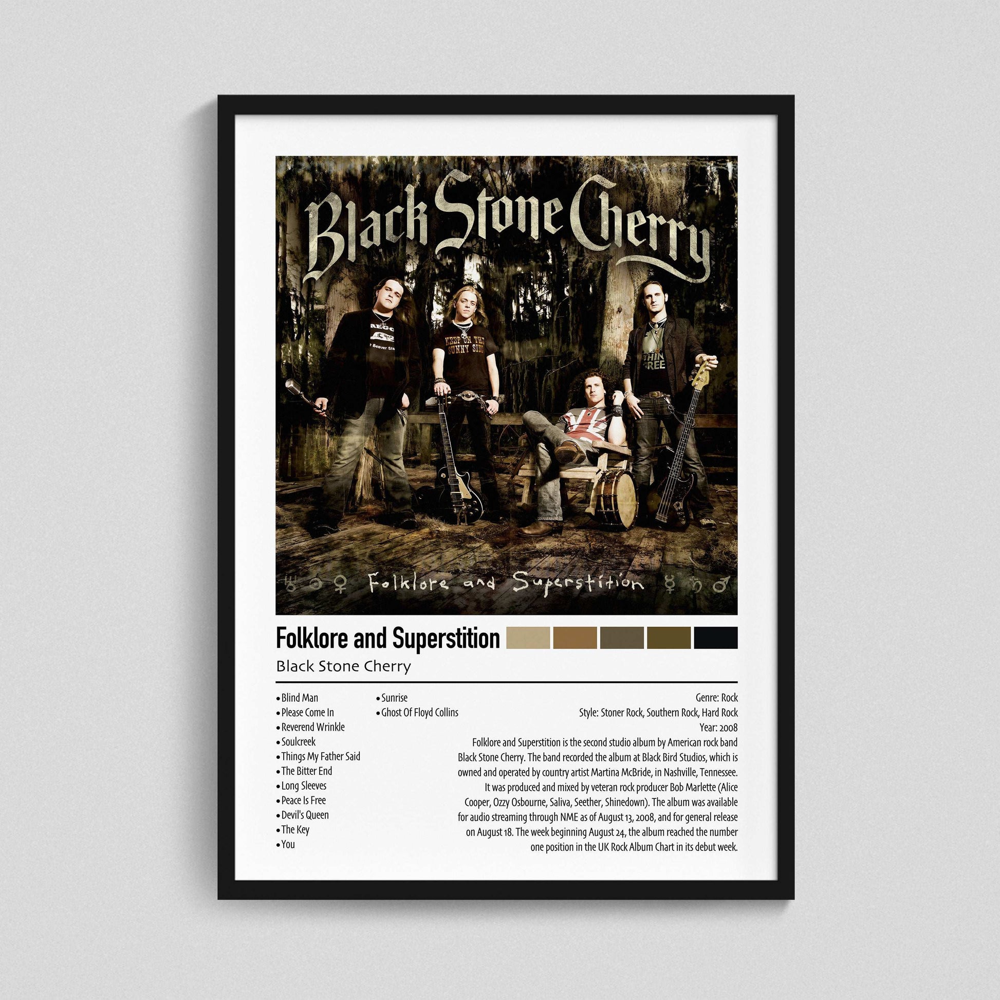 Black Stone Cherry | Folklore and Superstition | Custom Album Cover Poster Print