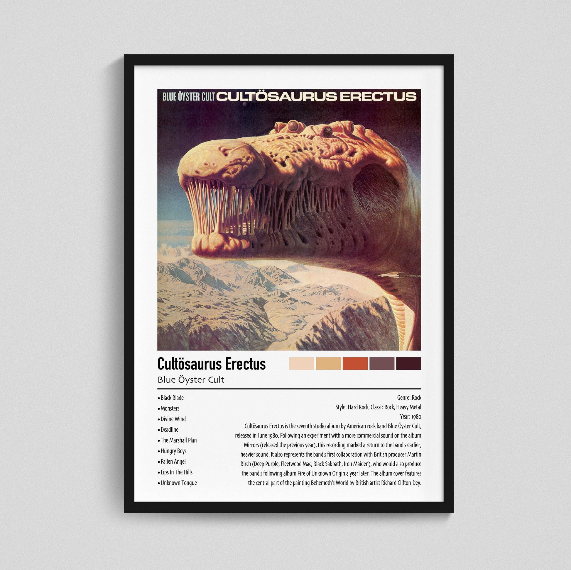 Blue Öyster Cult | Cultösaurus Erectus | Custom Album Cover Poster Print