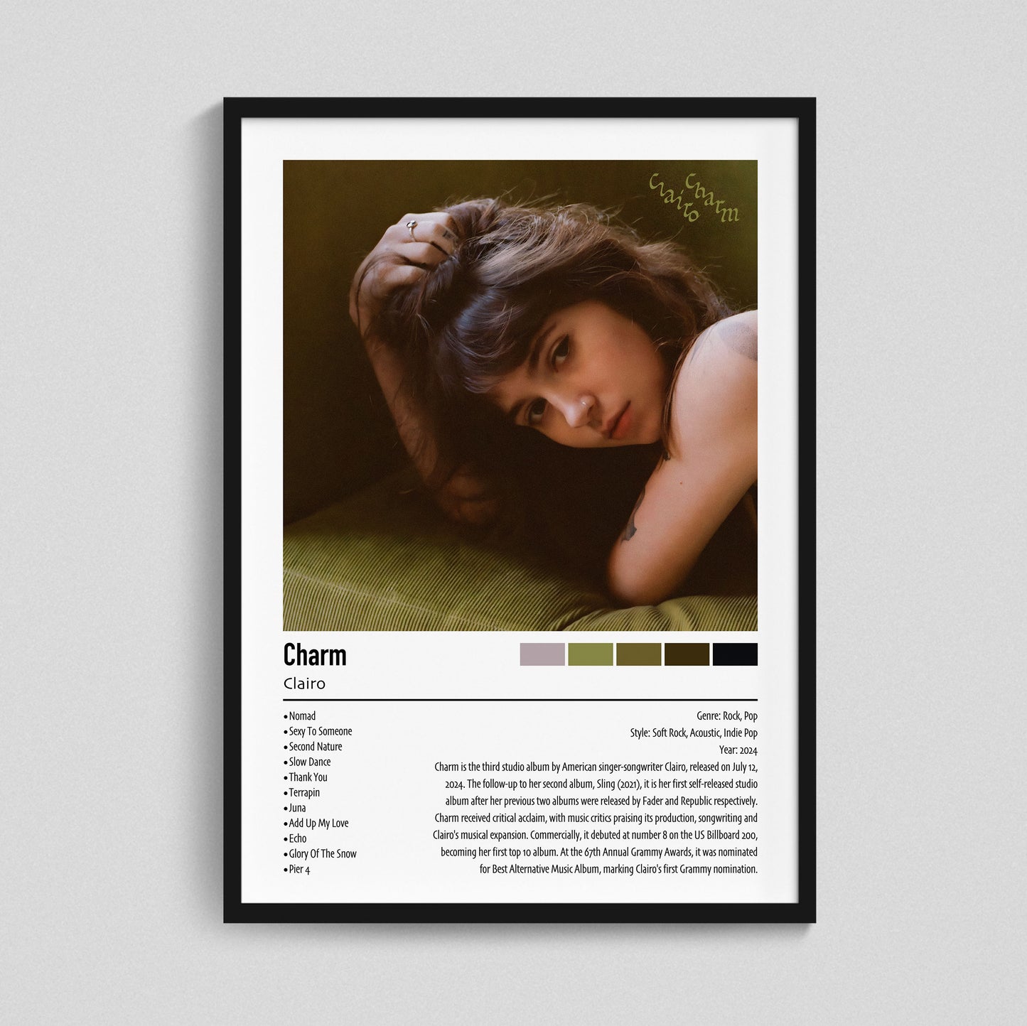 Clairo | Charm | Custom Album Cover Poster Print