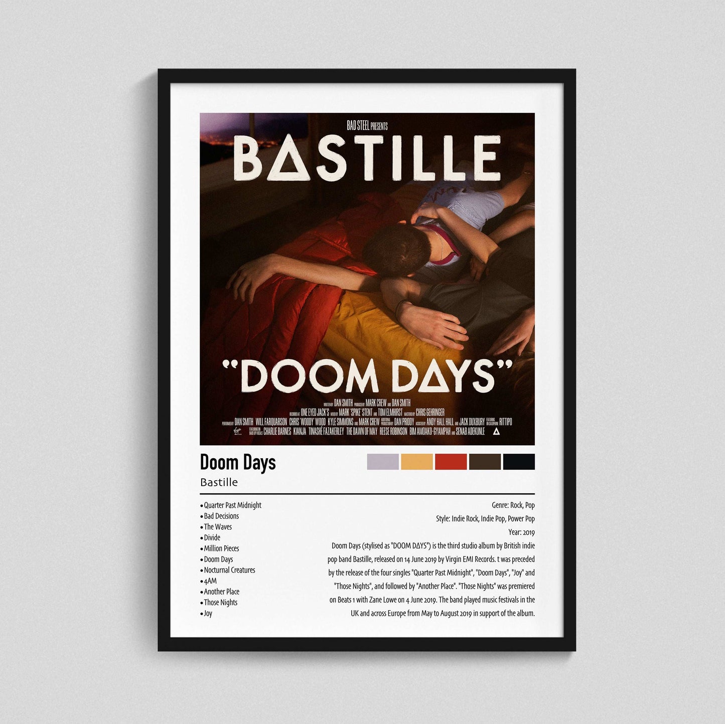 Bastille | Doom Days | Custom Album Cover Poster Print