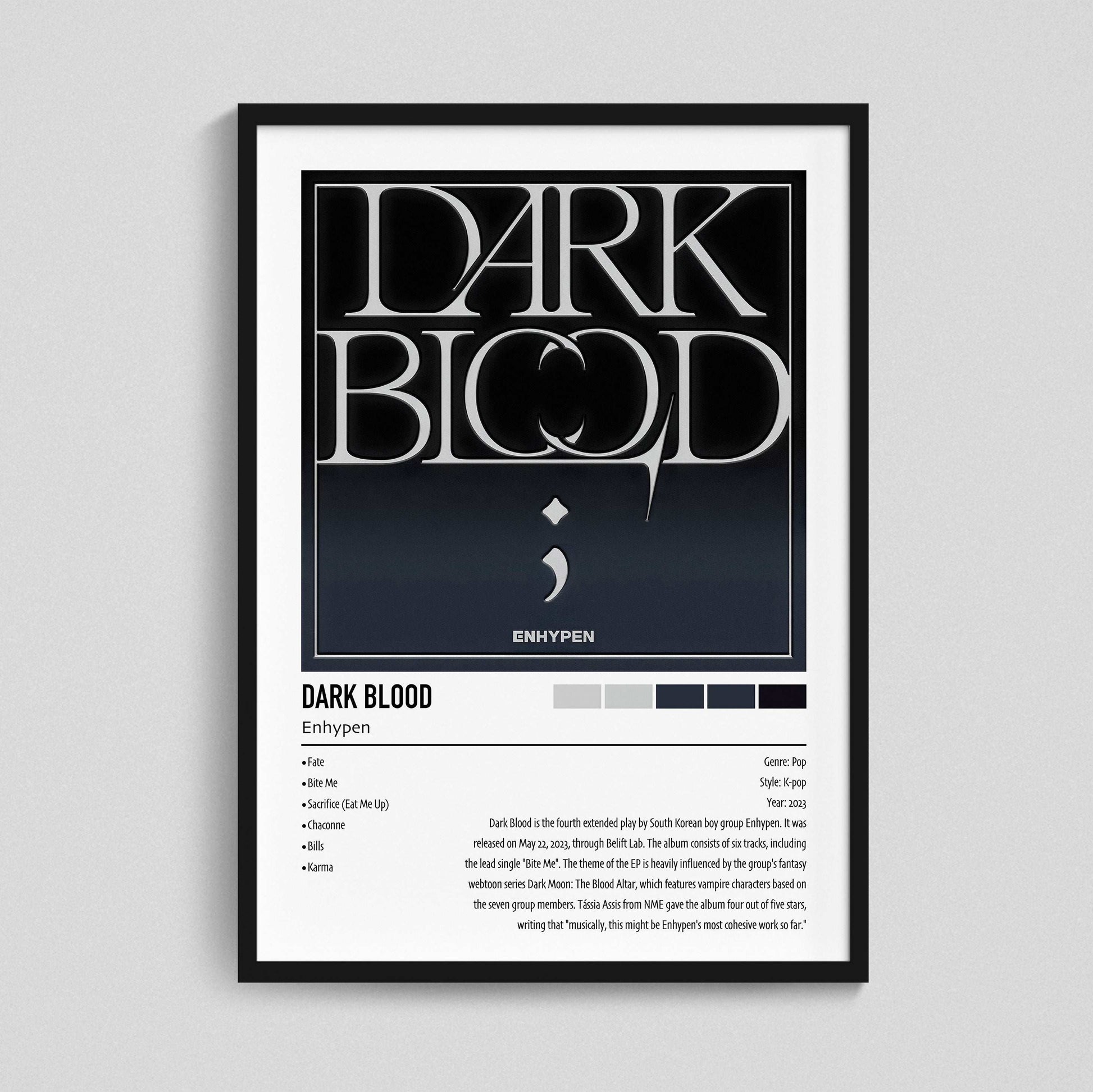 Enyhpen | DARK BLOOD | Custom Album Cover Poster Print