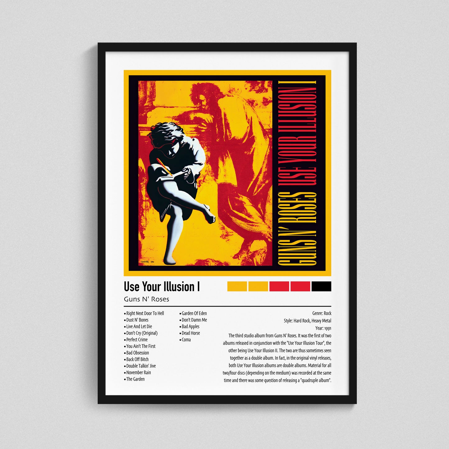 Guns N' Roses | Use Your Illusion I | Custom Album Cover Poster Print