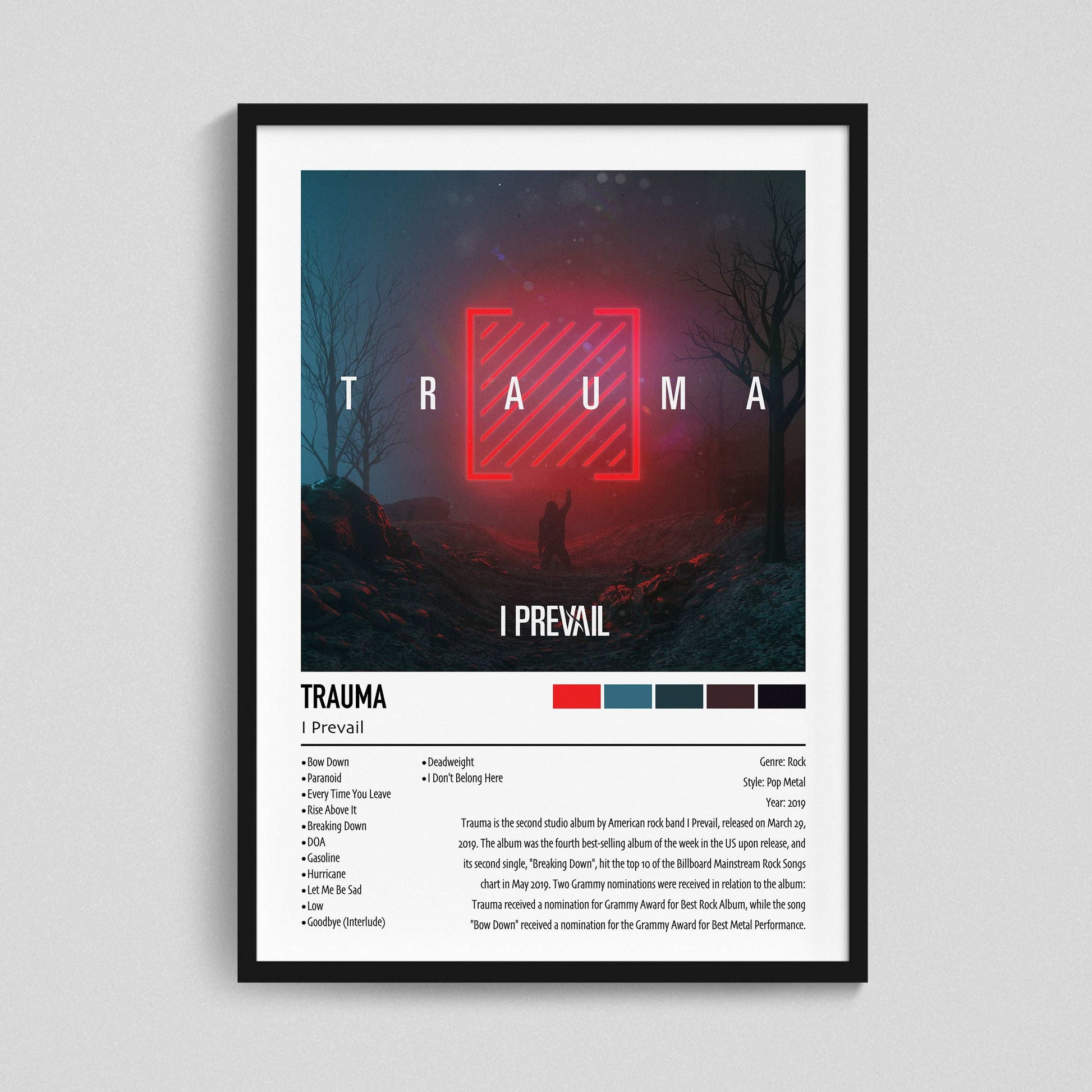 I Prevail | TRAUMA | Custom Album Cover Poster Print