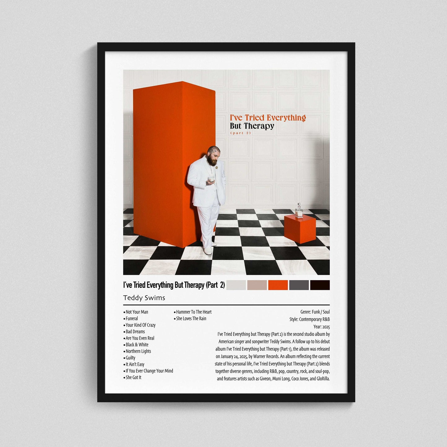 Teddy Swims | I've Tried Everything But Therapy (Part 2)| Custom Album Cover Poster Print