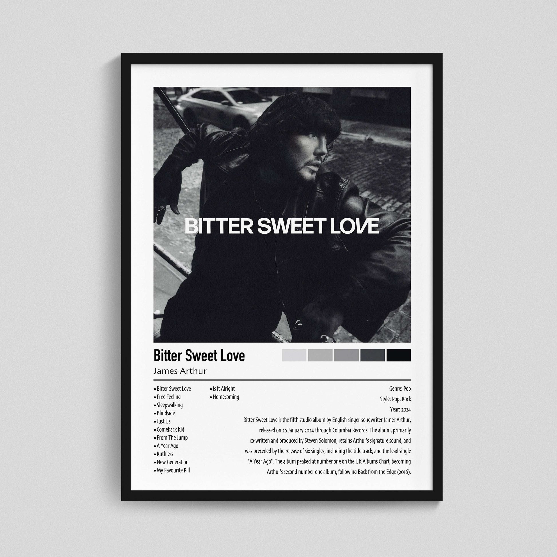 James Arthur | Bitter Sweet Love | Custom Album Cover Poster Print