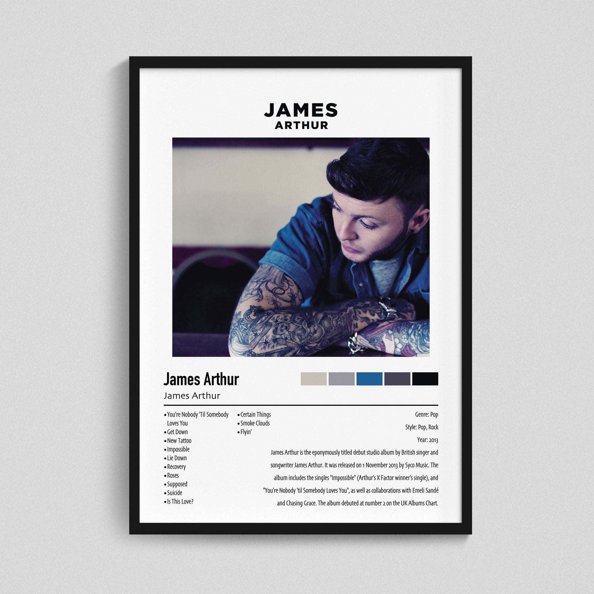 James Arthur | James Arthur | Custom Album Cover Poster Print