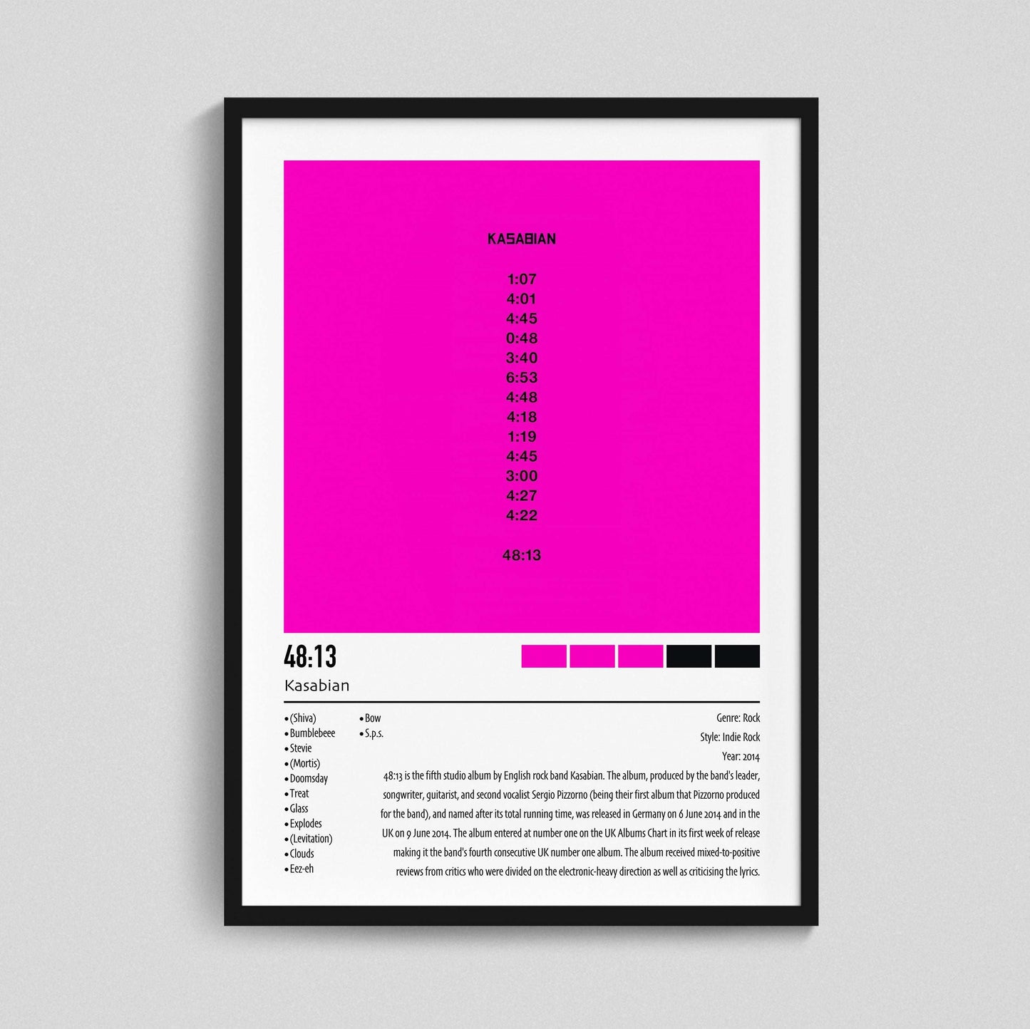 Kasabian | 48:13 | Custom Album Cover Poster Print