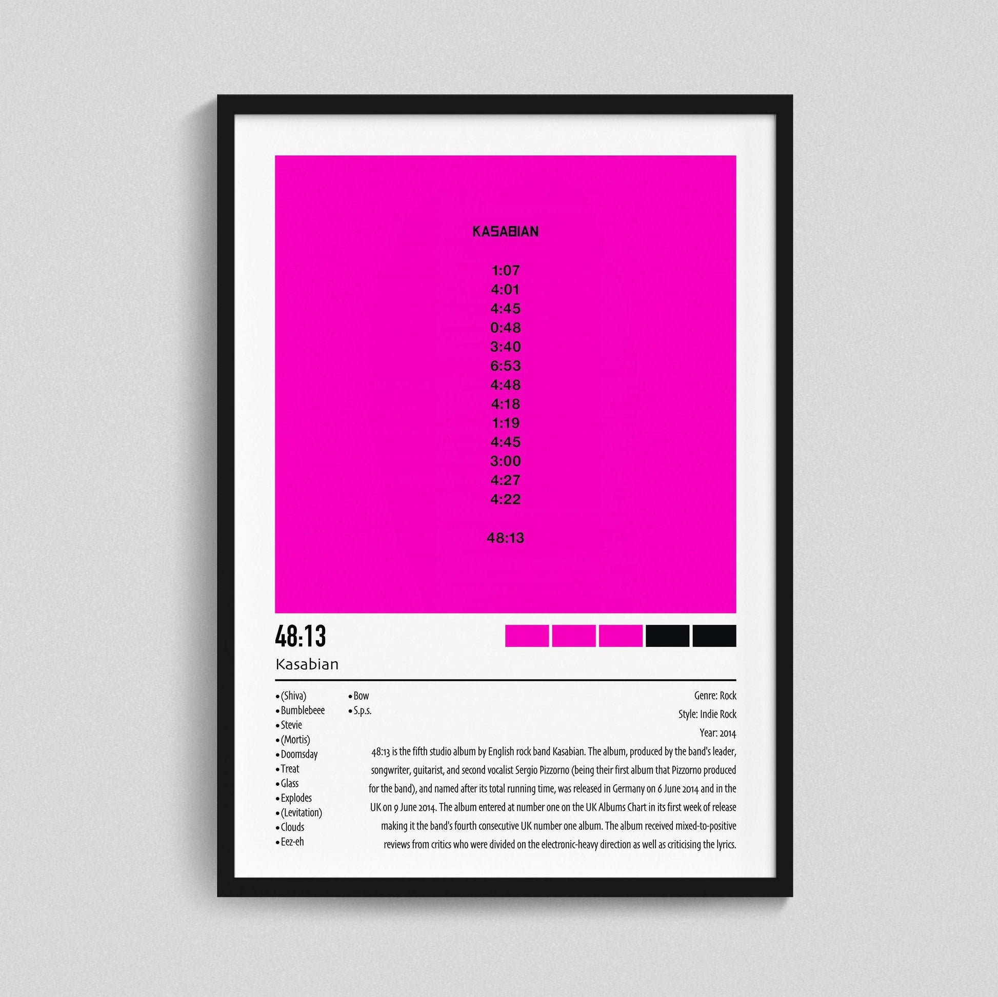 Kasabian | 48:13 | Custom Album Cover Poster Print