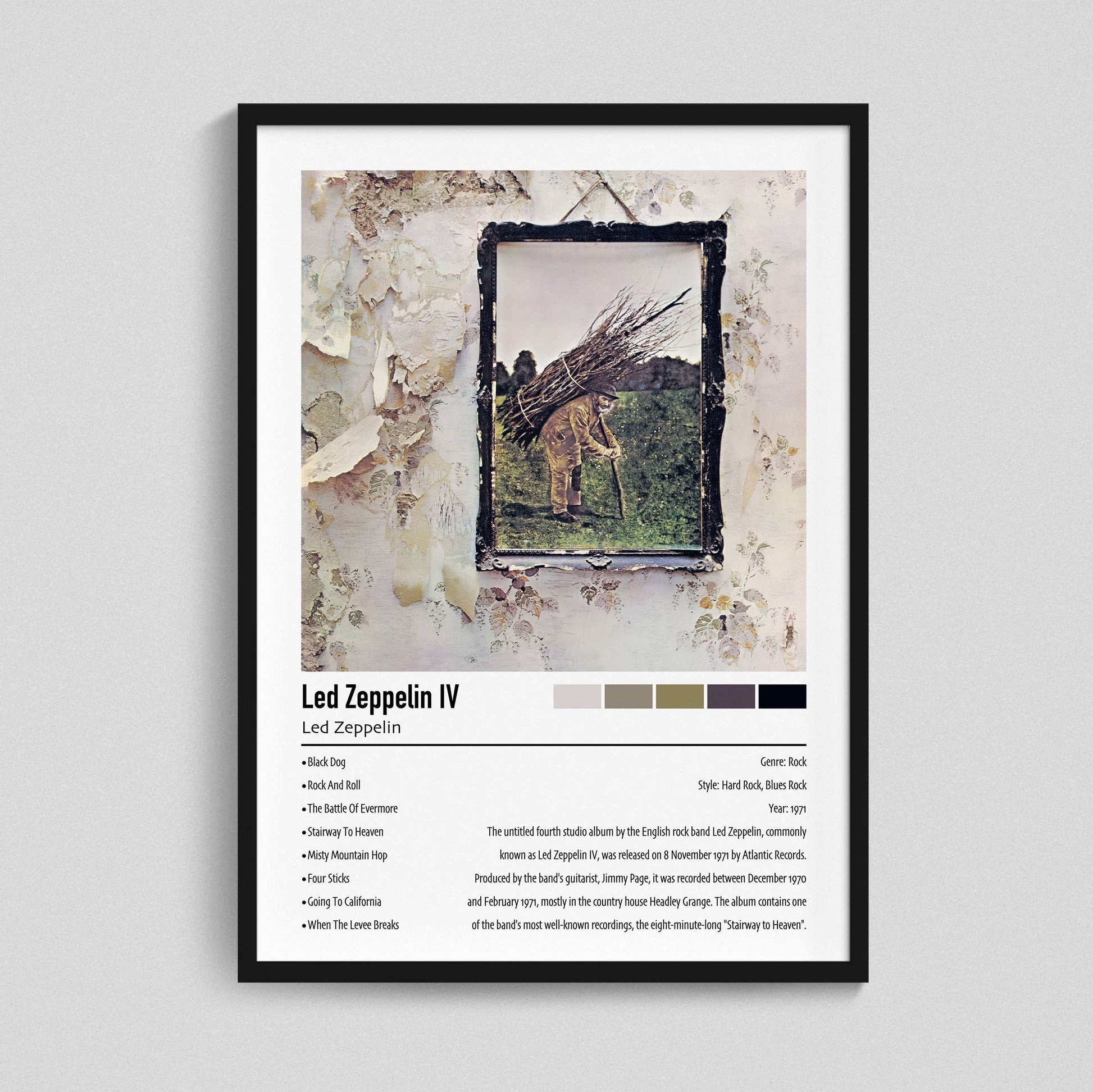 Led Zeppelin | Led Zeppelin IV | Custom Album Cover Poster Print