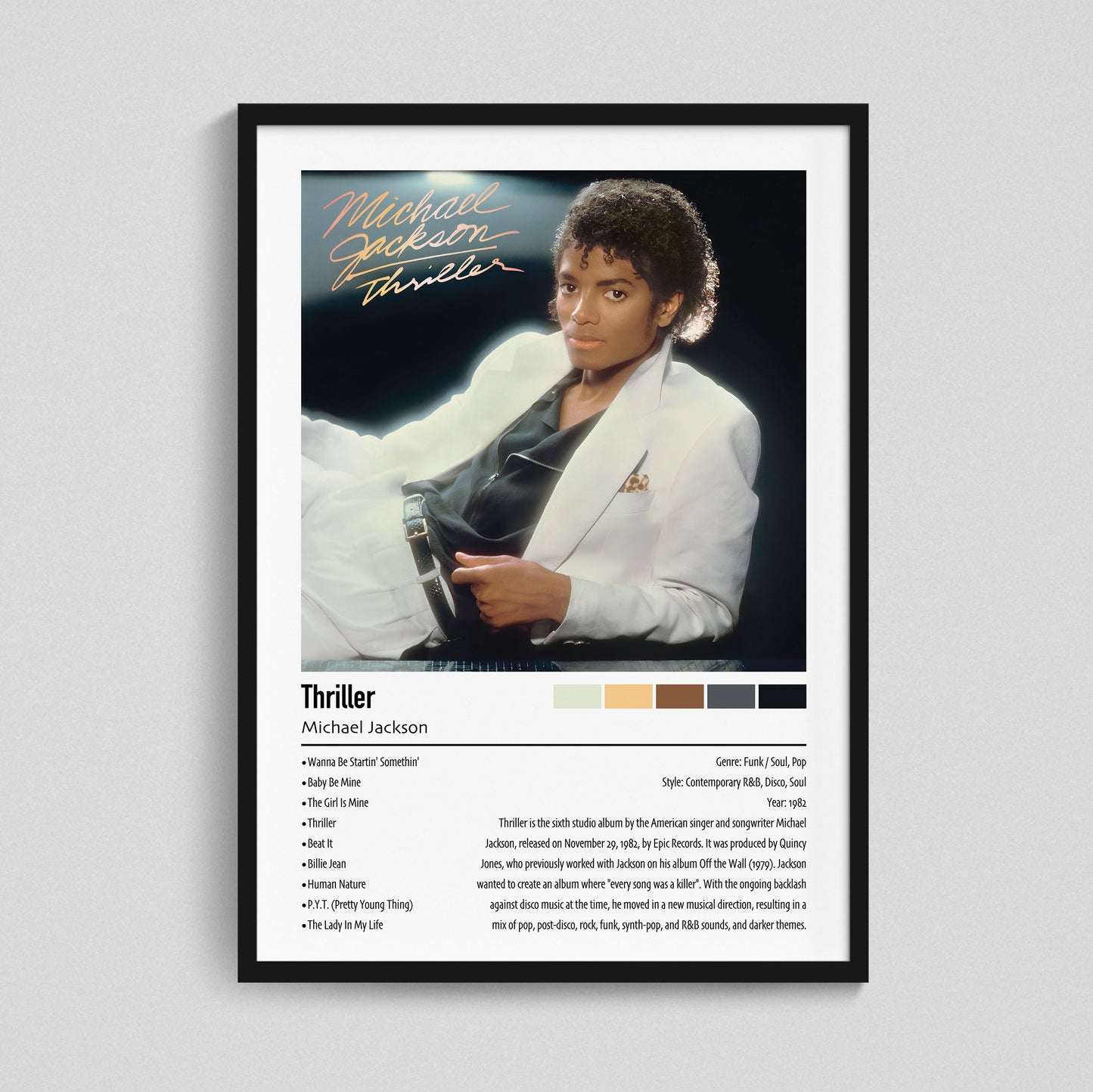 Micheal Jackson | Thriller | Custom Album Cover Poster Print