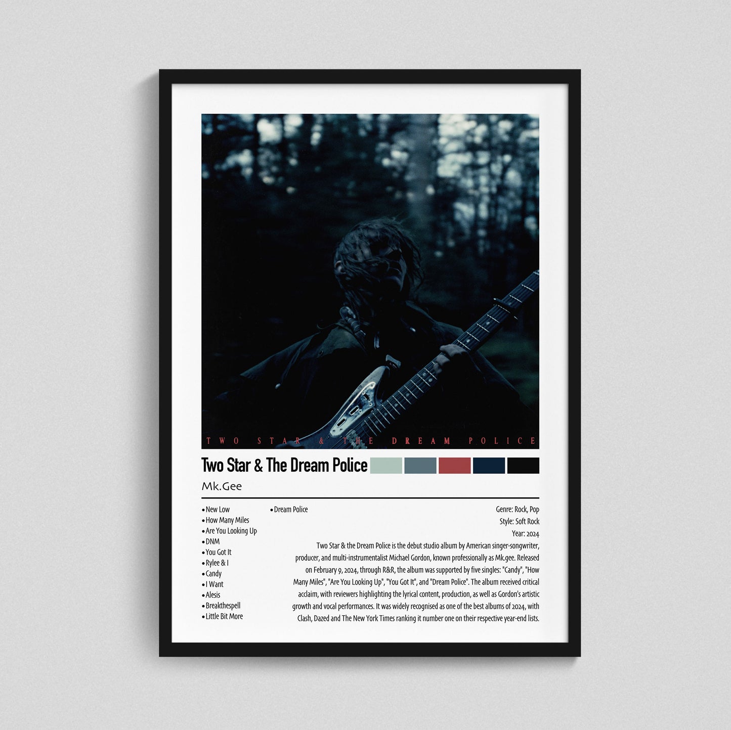 Mk.Gee | Two Star & The Dream Police | Custom Album Cover Poster Print