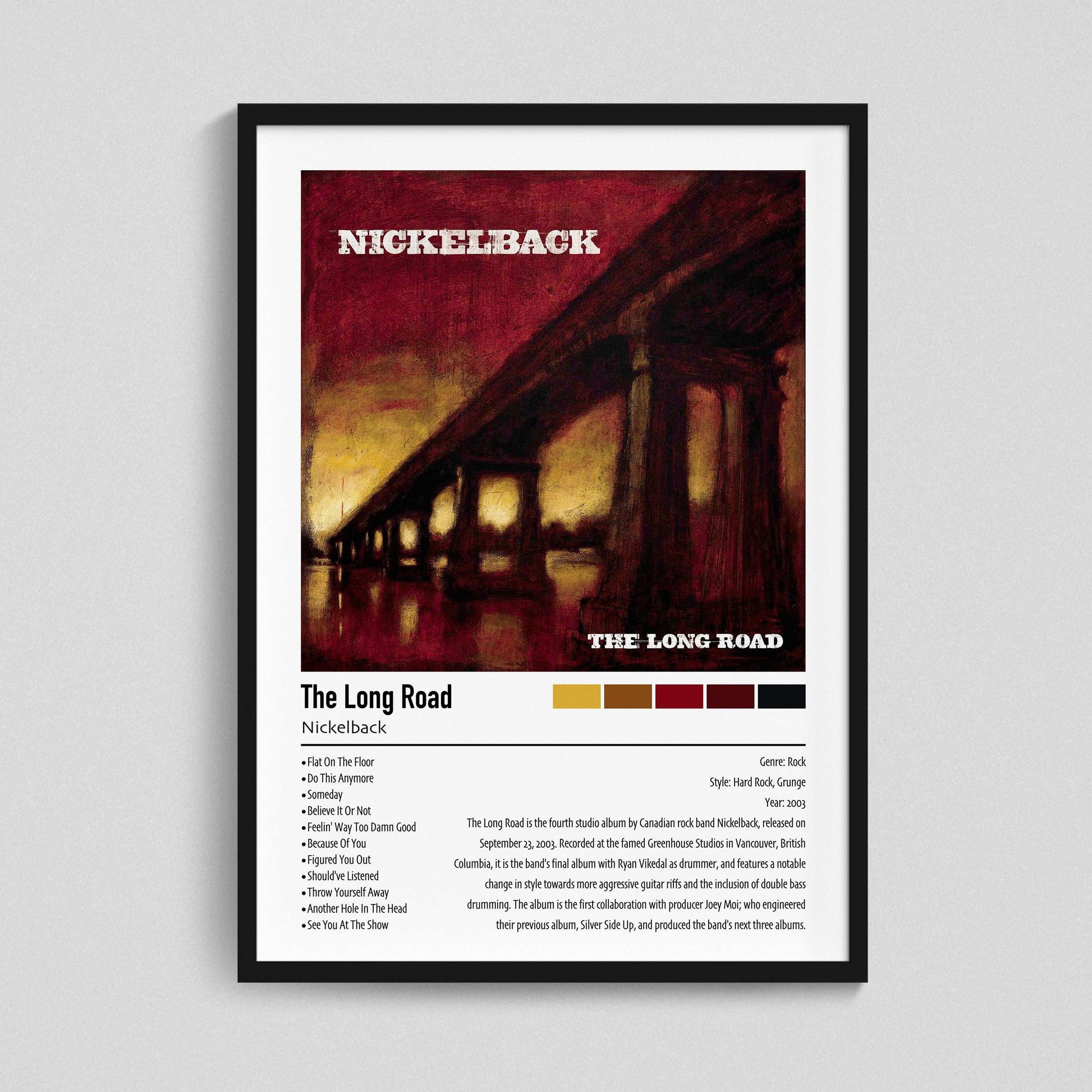 Nickelback | The Long Road | Custom Album Cover Poster Print