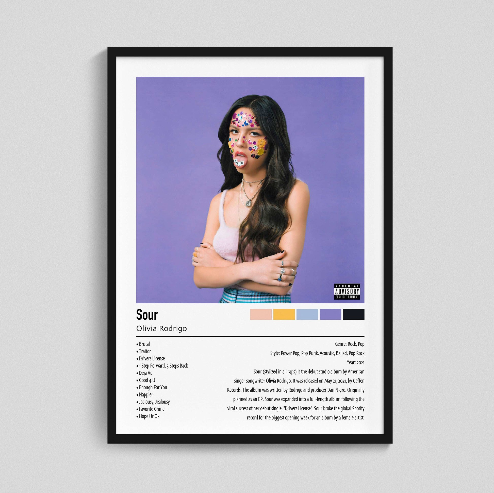 Olivia Rodrigo | Sour | Custom Album Cover Poster Print