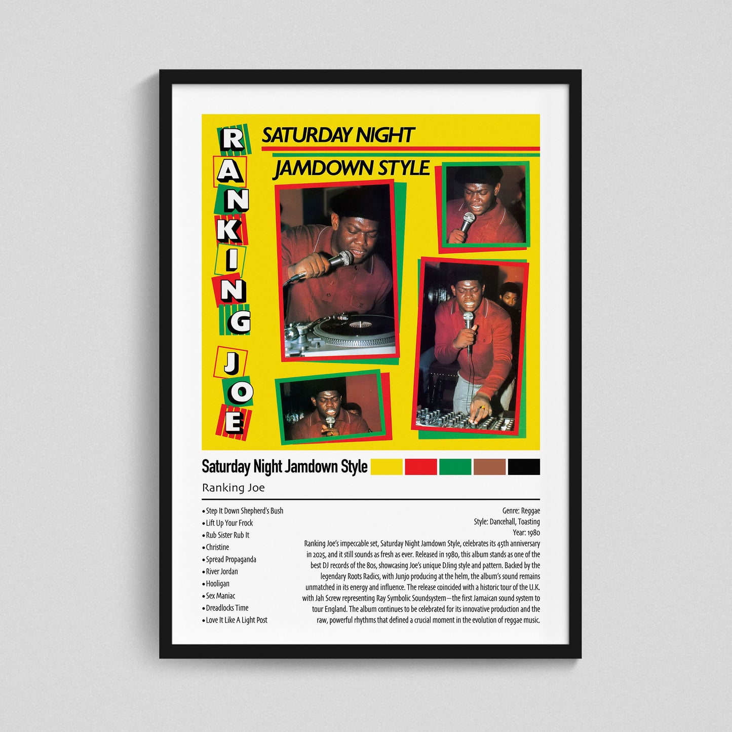 Ranking Joe | Saturday Night Jamdown Style | Custom Album Cover Poster Print