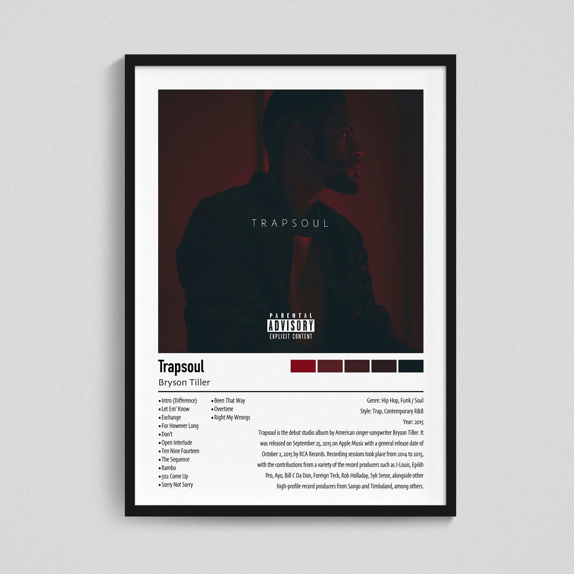 Bryson Tiller | Trapsoul | Custom Album Cover Poster Print