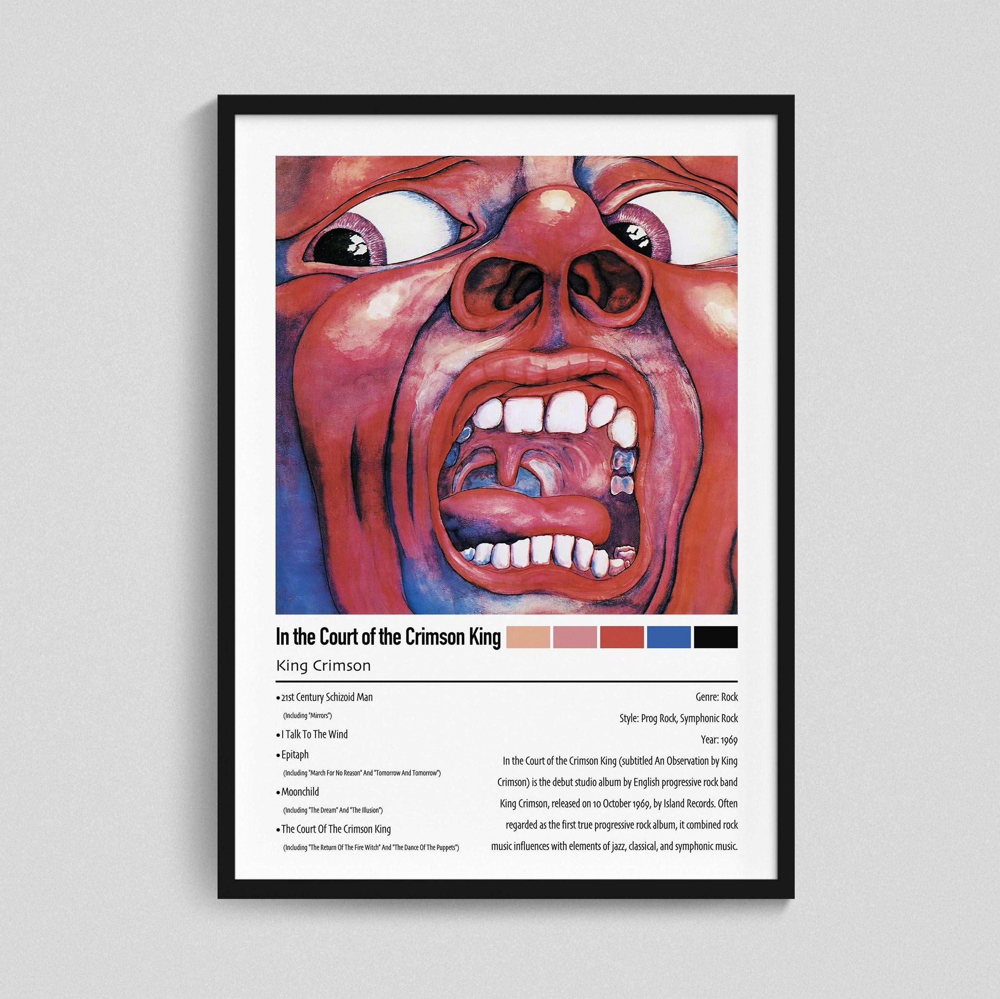 King Crimson |  In the Court of the Crimson King | Custom Album Cover Poster Print