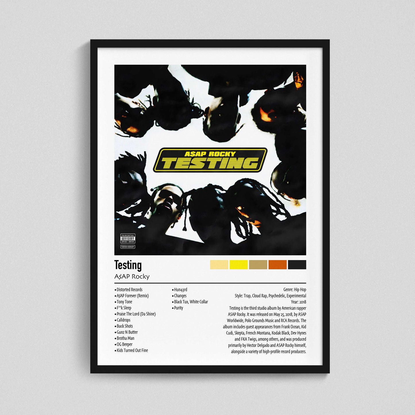 A$AP Rocky | Testing| Custom Album Cover Poster Print