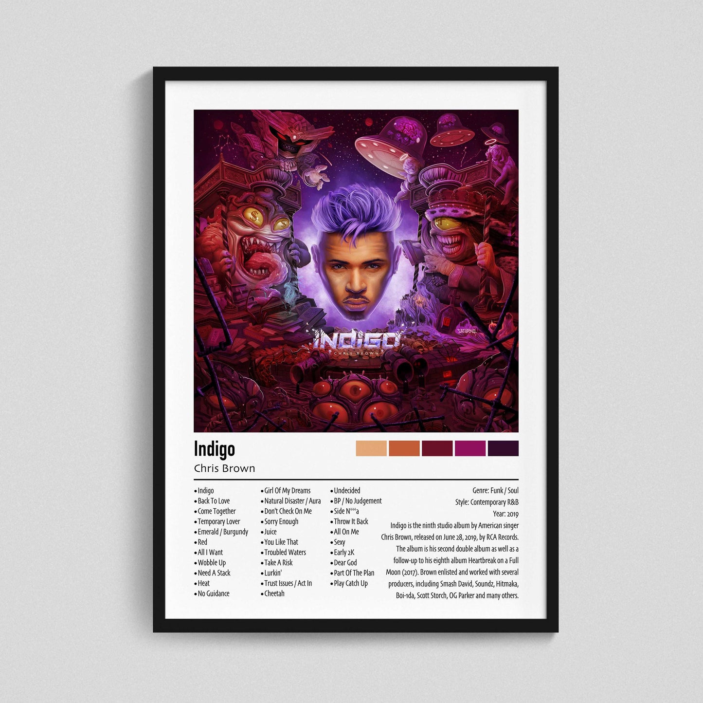 Chris Brown | Indigo | Custom Album Cover Poster Print