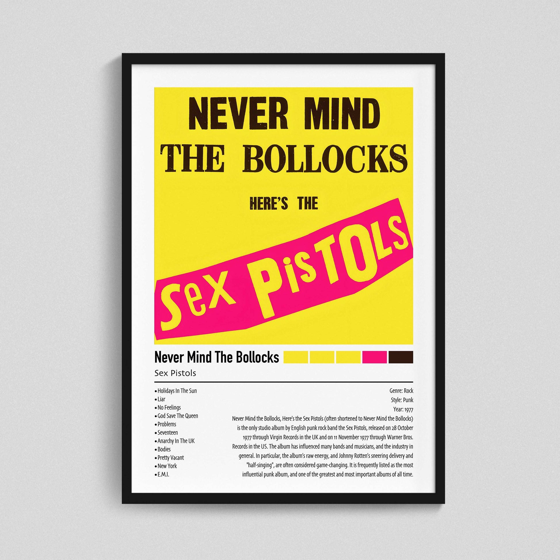 Sex Pistols | Never Mind The Bollocks | Custom Album Cover Poster Print