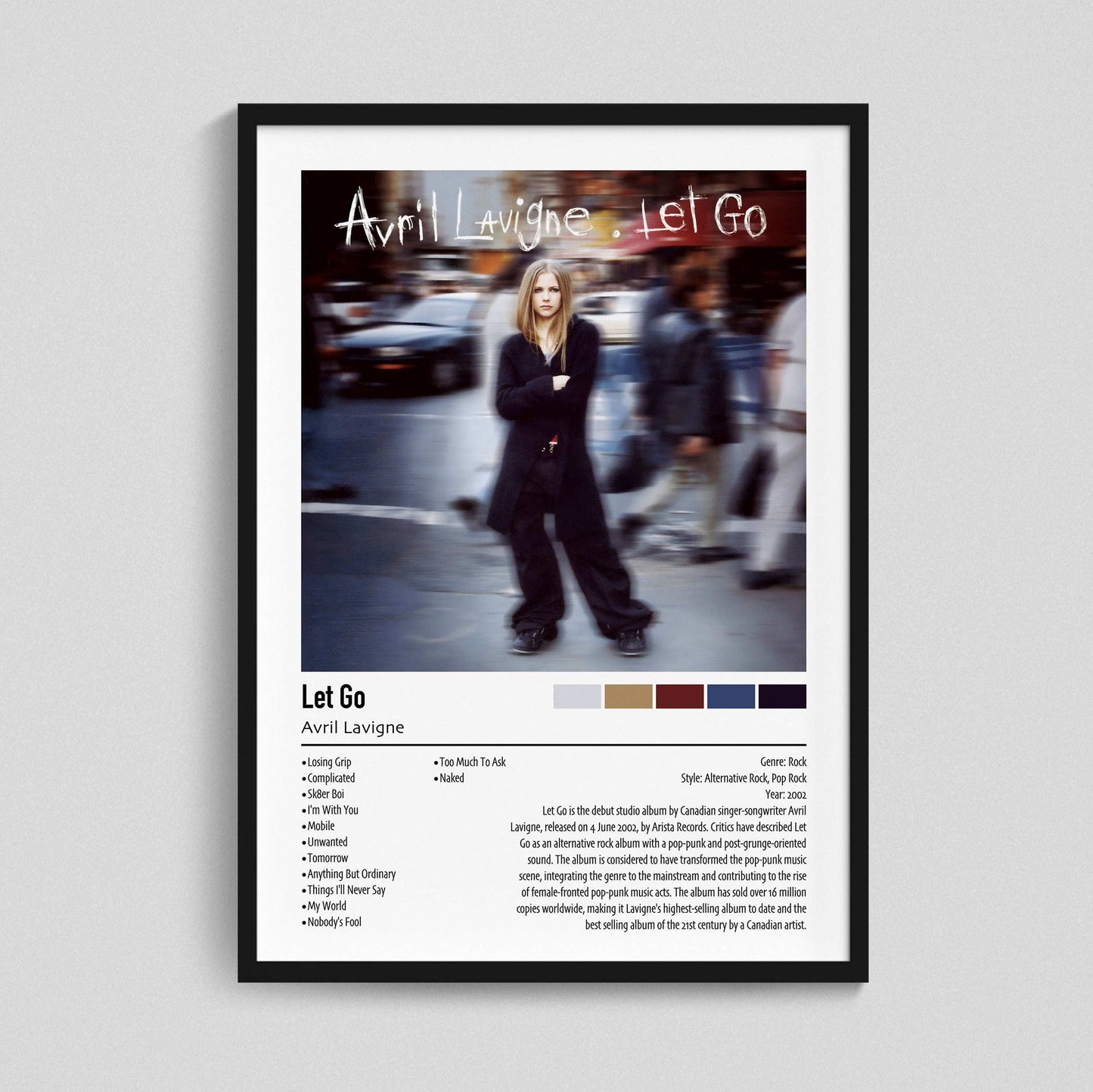 Avril Lavigne | Let Go | Custom Album Cover Poster Print