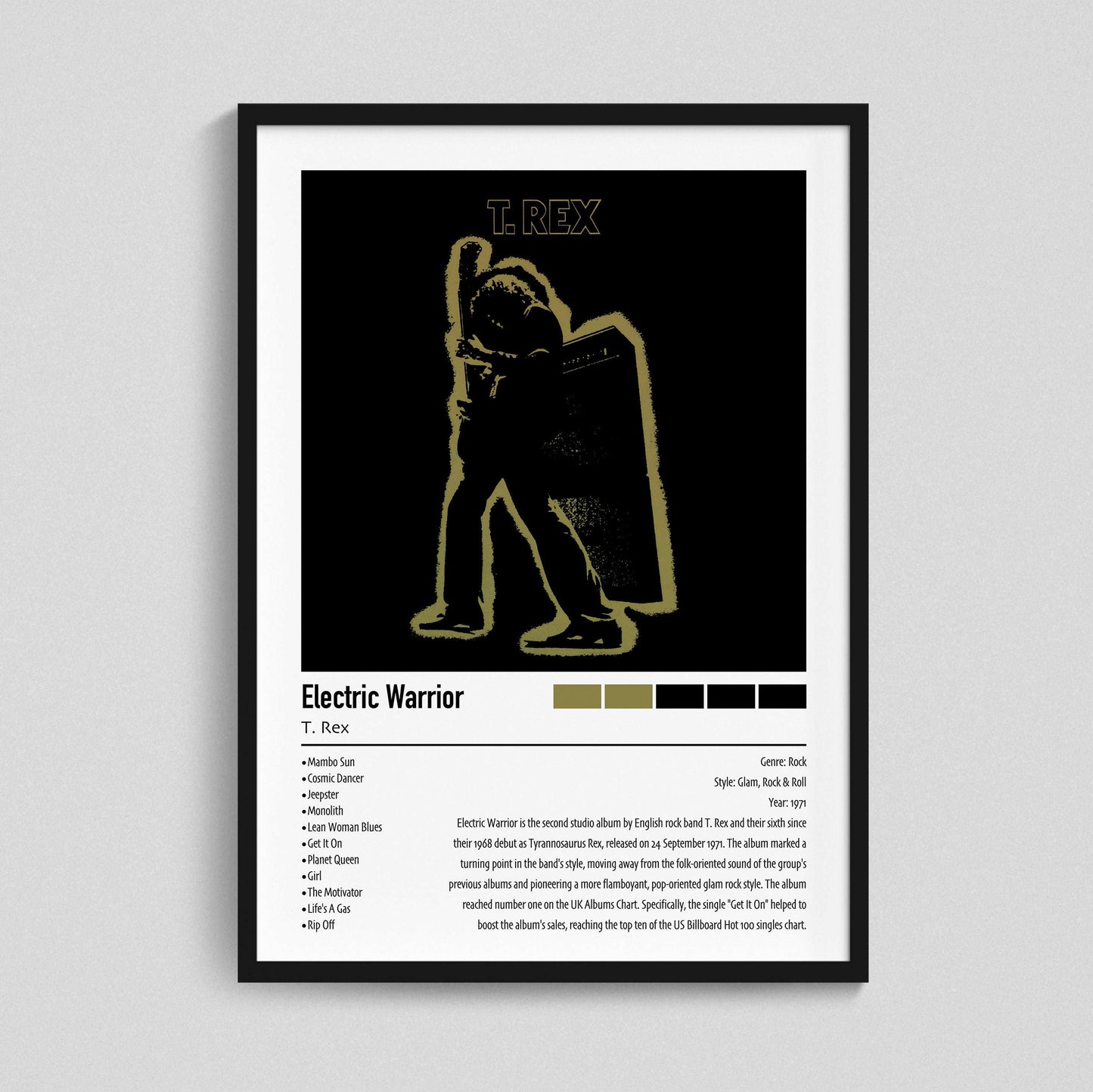 T.Rex | Electric Warrior | Custom Album Cover Poster Print