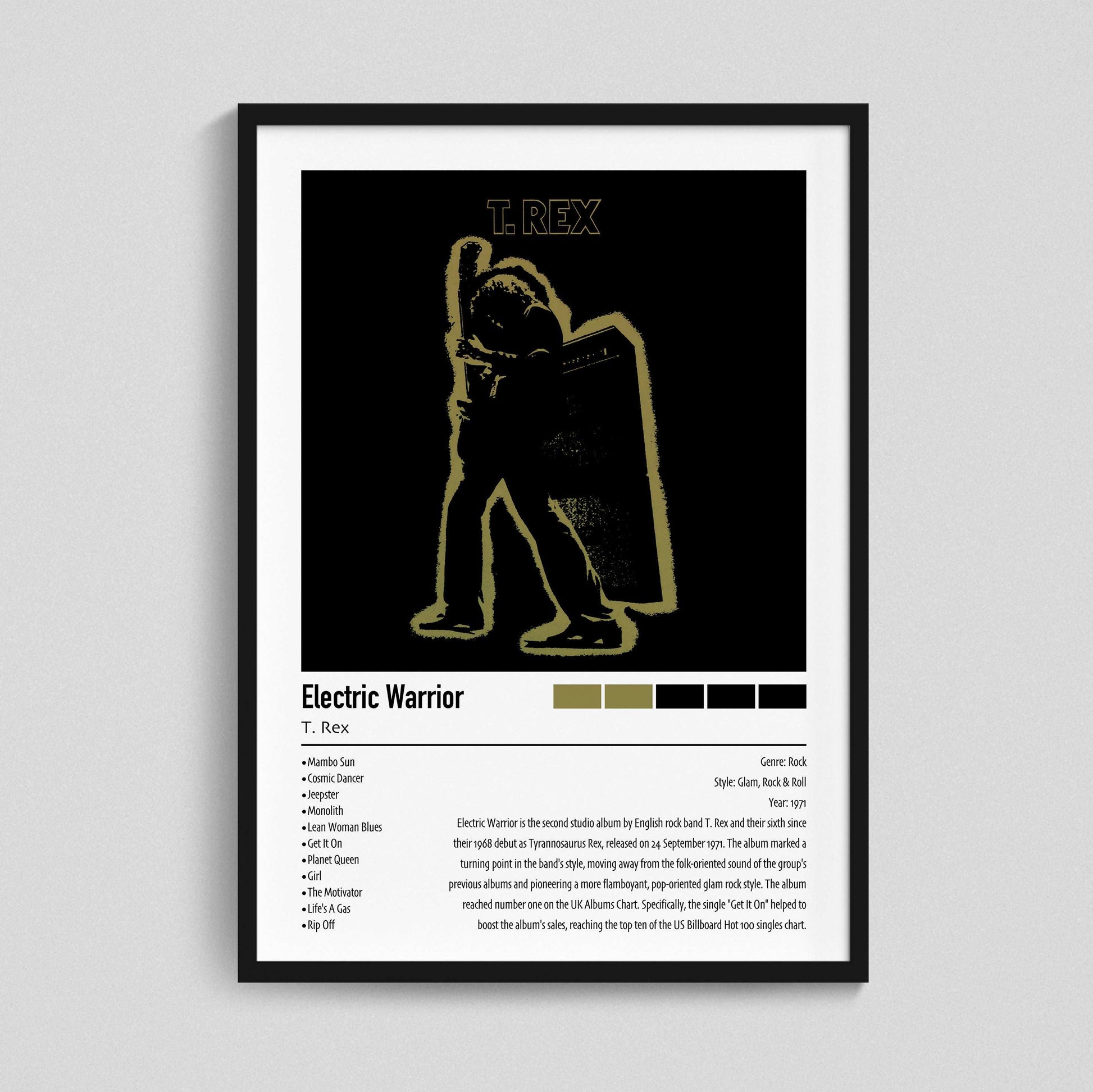 T.Rex | Electric Warrior | Custom Album Cover Poster Print