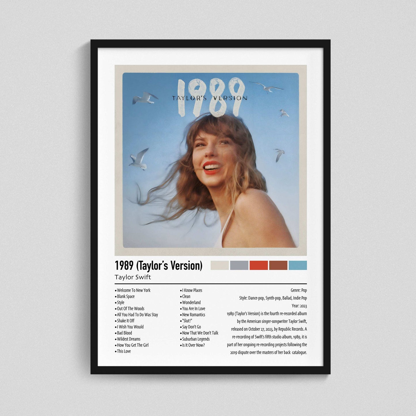 Taylor Swift | 1989 (Taylor's Version) | Custom Album Cover Poster Print