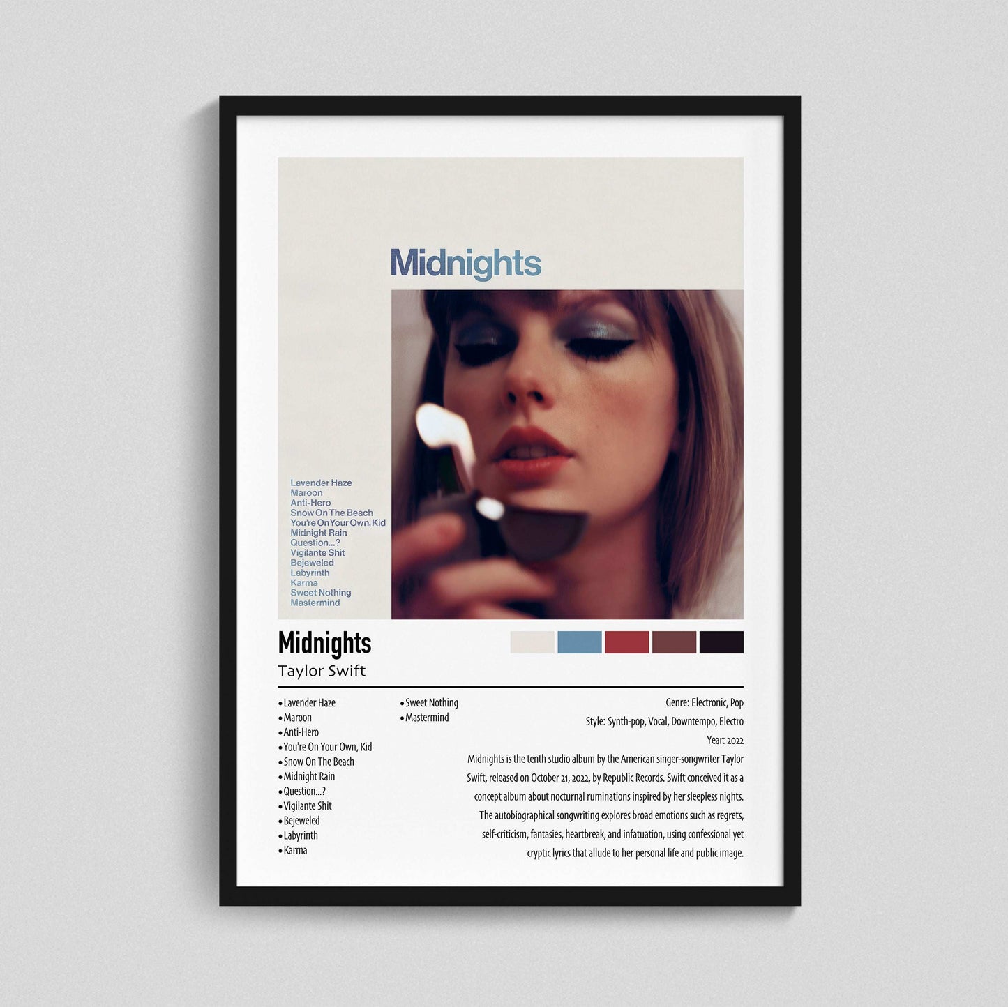 Taylor Swift | Midnights | Custom Album Cover Poster Print