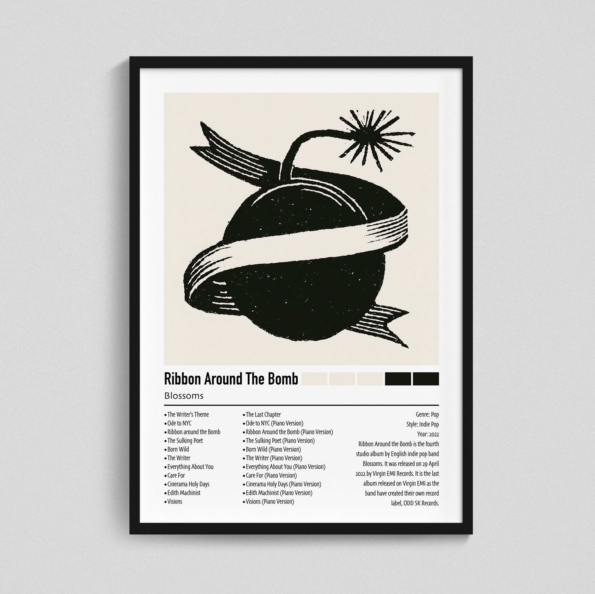 Blossoms | Ribbon Around The Bomb | Custom Album Cover Poster Print