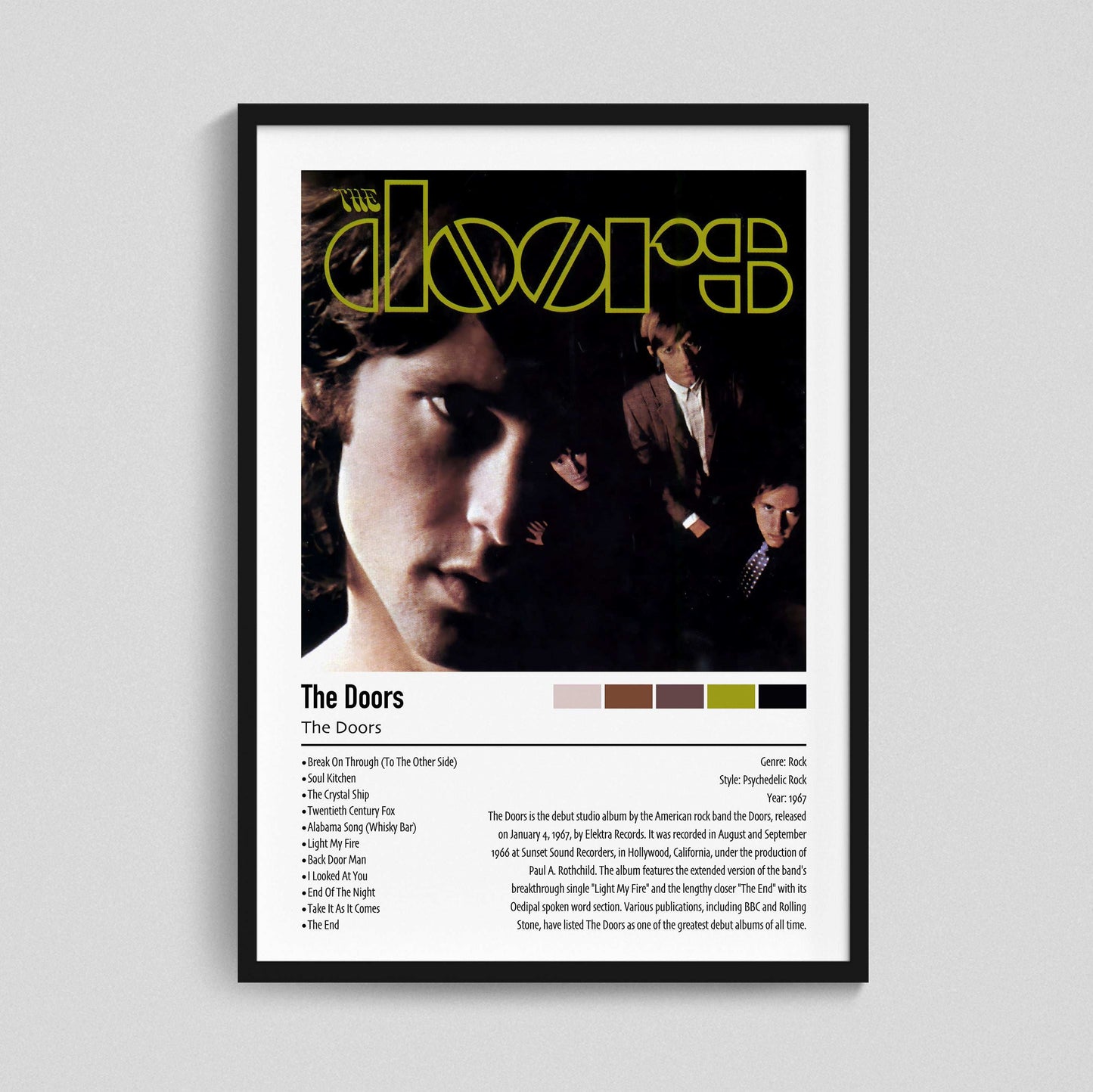 The Doors | The Doors | Custom Album Cover Poster Print