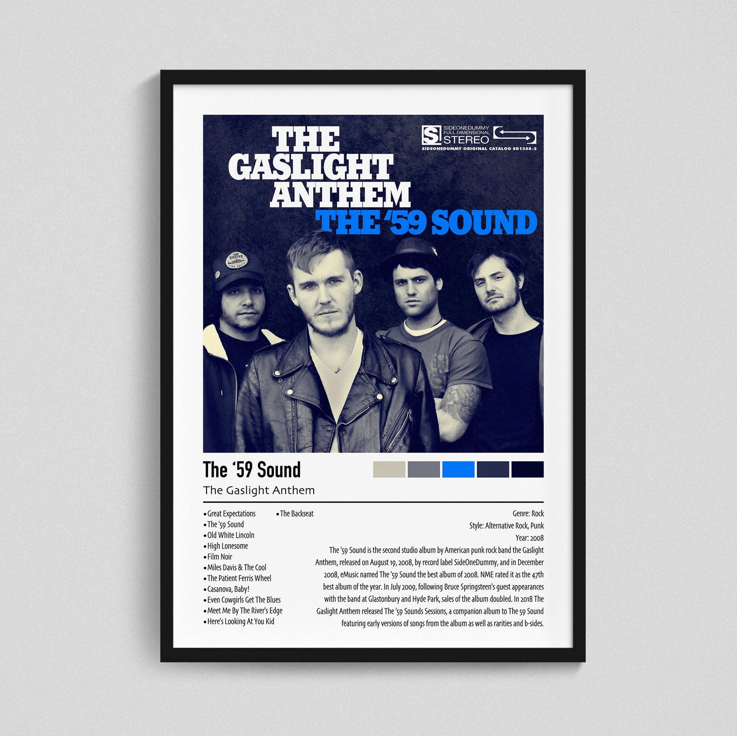The Gaslight Anthem | The '59 Sound | Custom Album Cover Poster Print