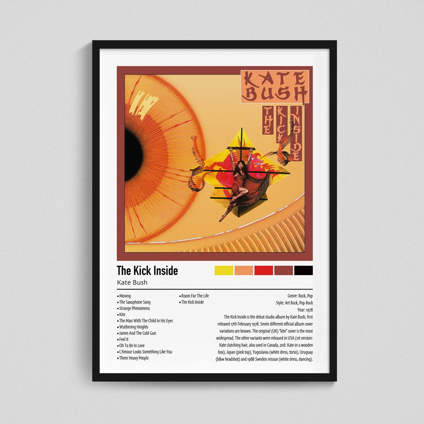 Kate Bush | The Kick Inside | Custom Album Cover Poster Print